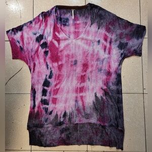 Free People Crushed Galaxy Tie Dye Tunic  Size Small